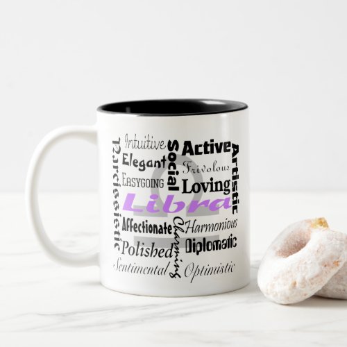 Libra Zodiac Horoscope Astrology Traits Collage Two_Tone Coffee Mug