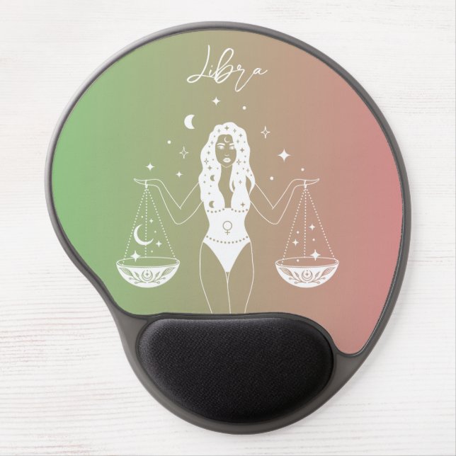 Libra zodiac horoscope star sign gradient gel mouse pad (Front)
