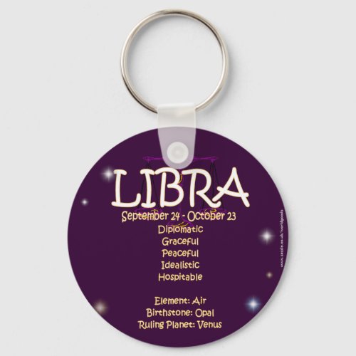 Libra zodiac keychain