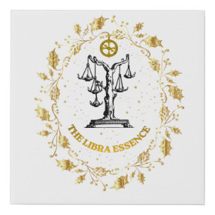 Libra Zodiac Luxury Aesthetic Stars Art Faux Canvas Print