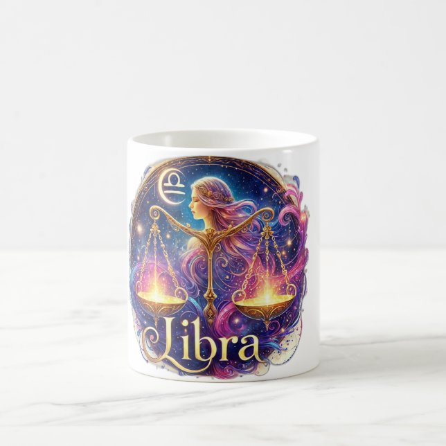 Libra Zodiac Mug – Elegant & Celestial Design ♎✨ (Center)