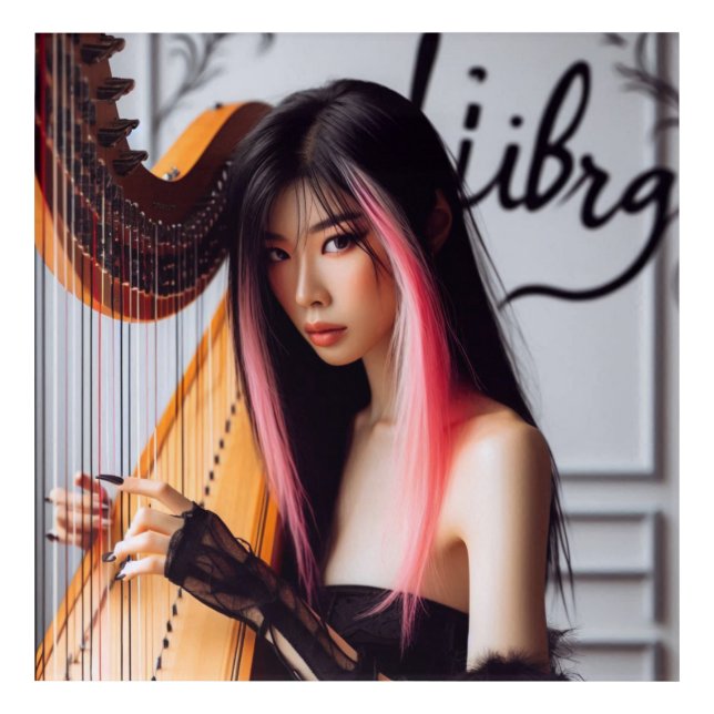 Libra Zodiac Musician Harp Acrylic Print (Front)