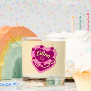 Libra Zodiac Pastel Heart Birthday Cake Scented Candle