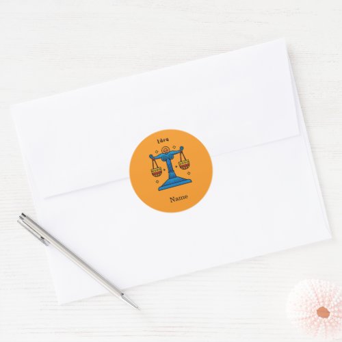 Libra Zodiac Retro Pop Art - Personalized Gift Classic Round Sticker
