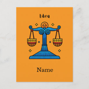 Libra Zodiac Retro Pop Art - Personalized Gift Postcard