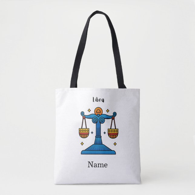 Libra Zodiac Retro Pop Art - Personalized Gift Tote Bag (Front)
