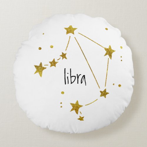 Libra Zodiac Round Pillow