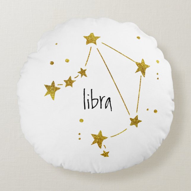 Libra Zodiac Round Pillow (Front)