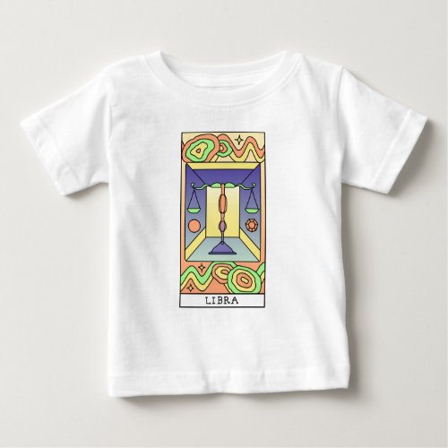 Libra Zodiac Sign Abstract Art Vintage Baby T_Shirt