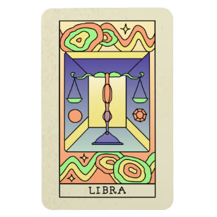 Libra Zodiac Sign Abstract Art Vintage Magnet