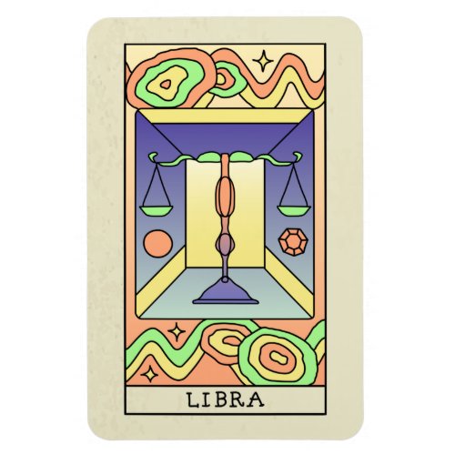 Libra Zodiac Sign Abstract Art Vintage Magnet