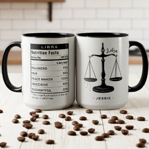 Libra Zodiac Sign Astrology Nutrition Facts Mug