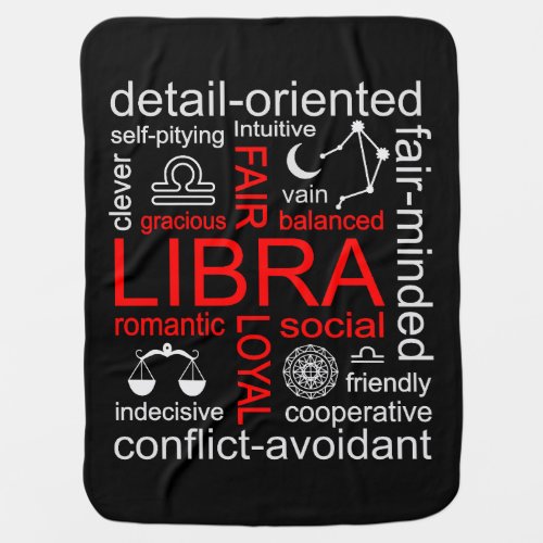 Libra Zodiac Sign Baby Blanket