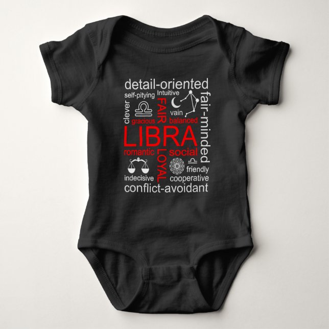 Libra Zodiac Sign Baby Bodysuit (Front)