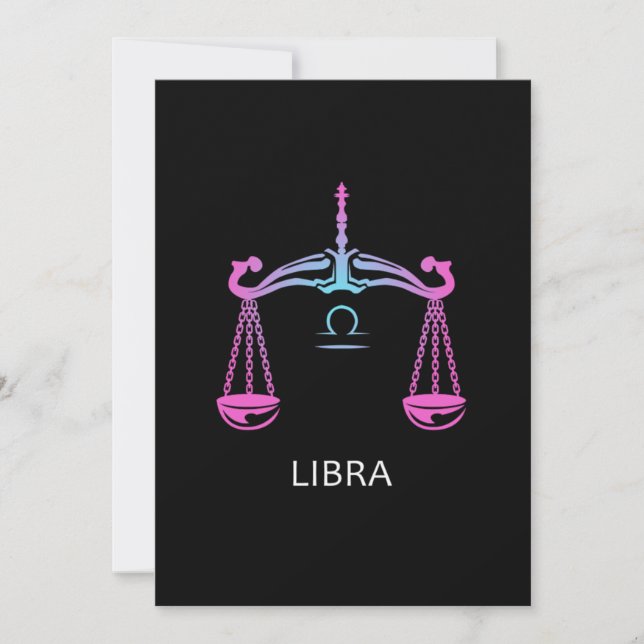 Libra Zodiac Sign Balance Design Birthday Gift Invitation (Front)