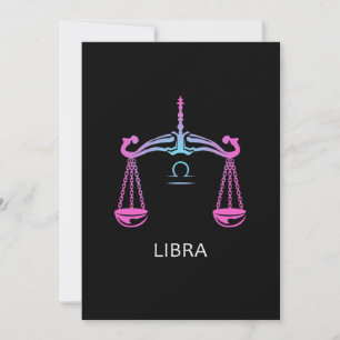 Libra Zodiac Sign Balance Design Birthday Gift Invitation