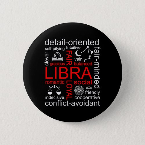 Libra Zodiac Sign Button