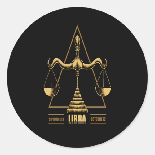 Libra Zodiac Sign Classic Round Sticker