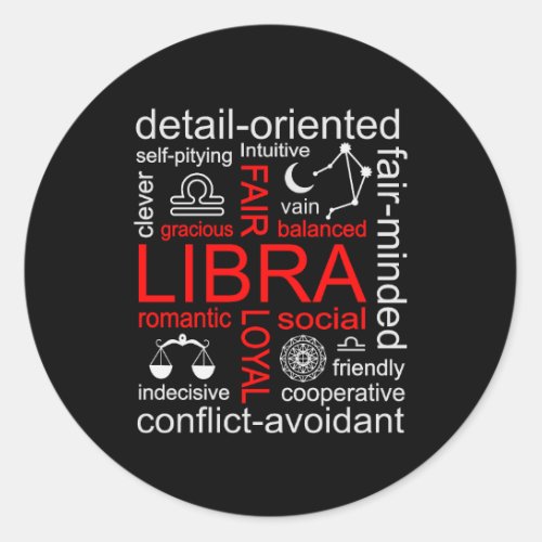 Libra Zodiac Sign Classic Round Sticker