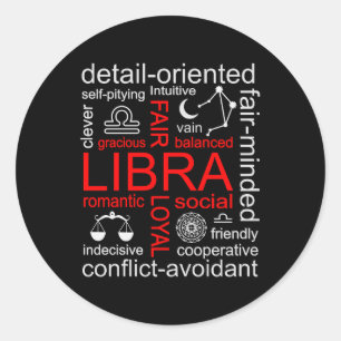 Libra Zodiac Sign Classic Round Sticker