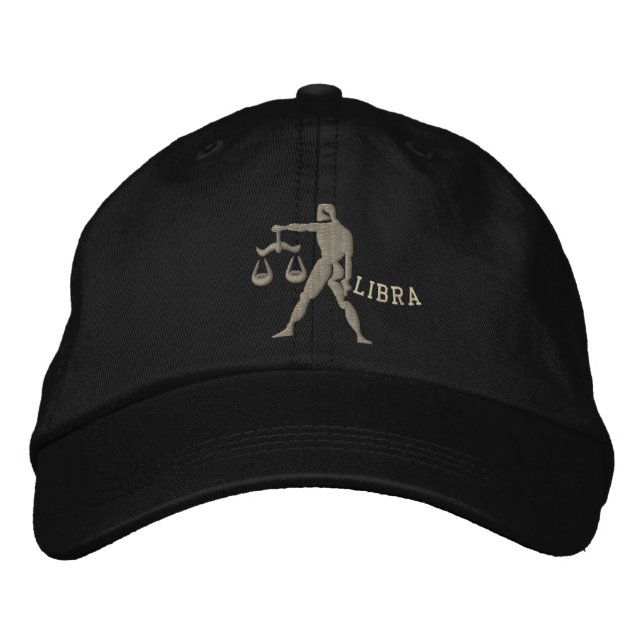 Libra Zodiac Sign Embroidery Sept 23 - October 22 Embroidered Baseball Cap (Front)