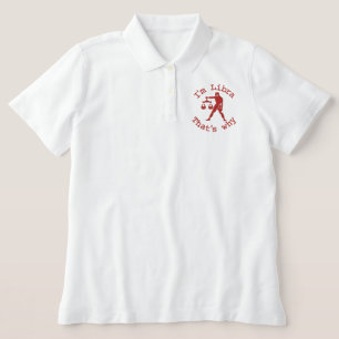 Libra Zodiac Sign Embroidery Sept 23 - October 22 Embroidered Polo Shirt
