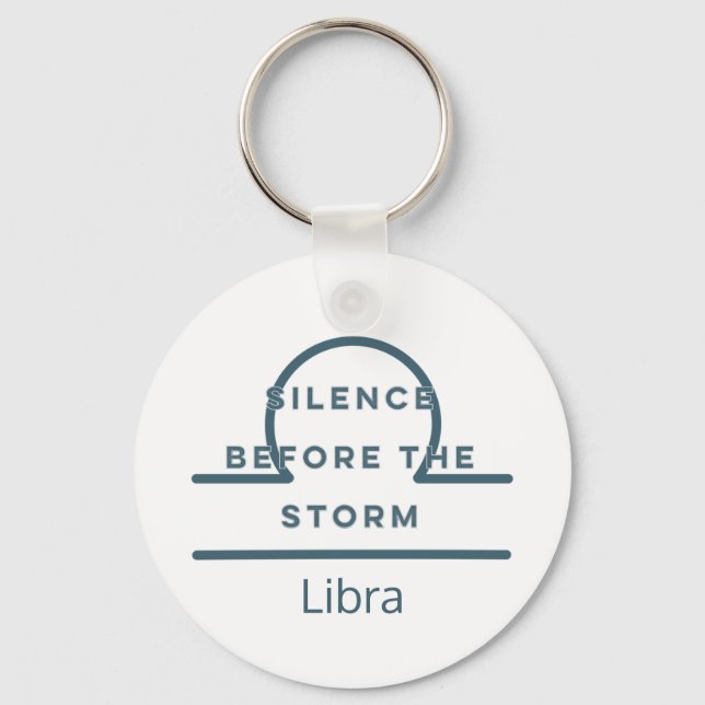 Libra Zodiac Sign Fun Quote Blue Text Birthday Keychain (Front)