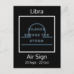 Libra Zodiac Sign Fun Quote in Blue and White Postcard