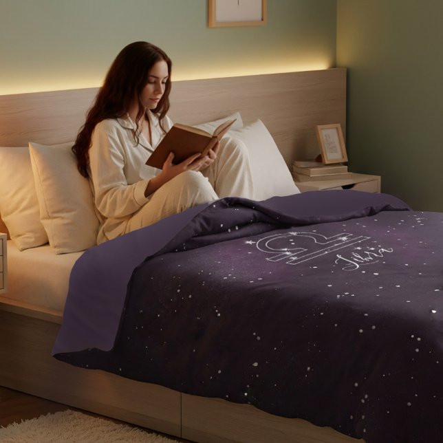 Libra Zodiac Sign Galaxy Astrology Duvet Cover (Embrace your inner Libra with this enchanting galaxy duvet! )