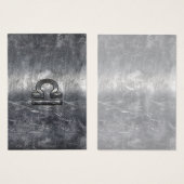 Libra Zodiac Sign in silver grunge steel style (Front & Back)