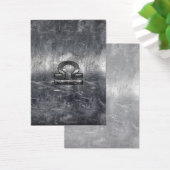 Libra Zodiac Sign in silver grunge steel style (Desk)