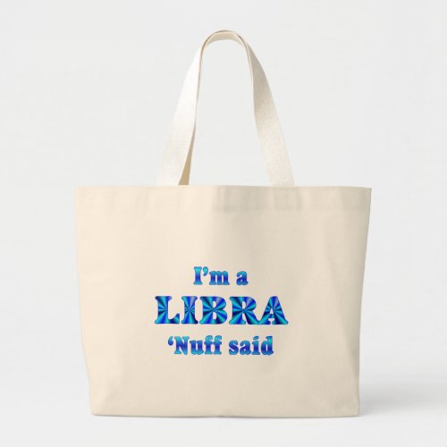 Libra Zodiac Sign Large Tote Bag