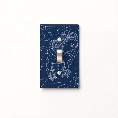 Libra zodiac sign light switch cover