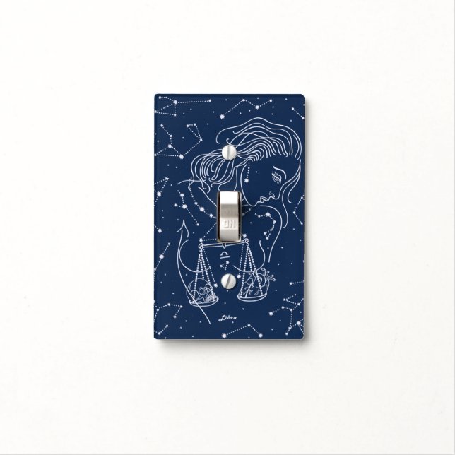 Libra zodiac sign light switch cover (In Situ)