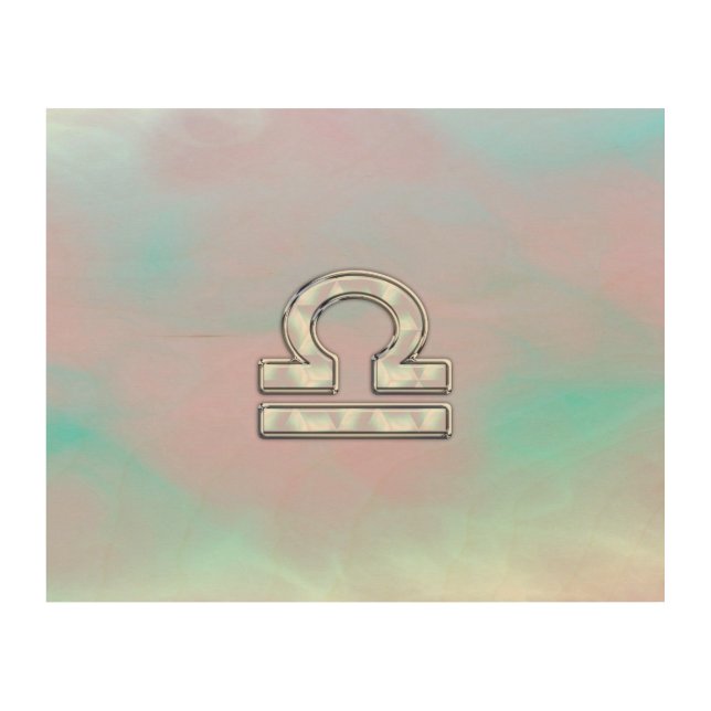 Libra Zodiac Sign Mother of Pearl Style (Front)