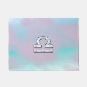 Libra Zodiac Sign Mother of Pearl Style Doormat