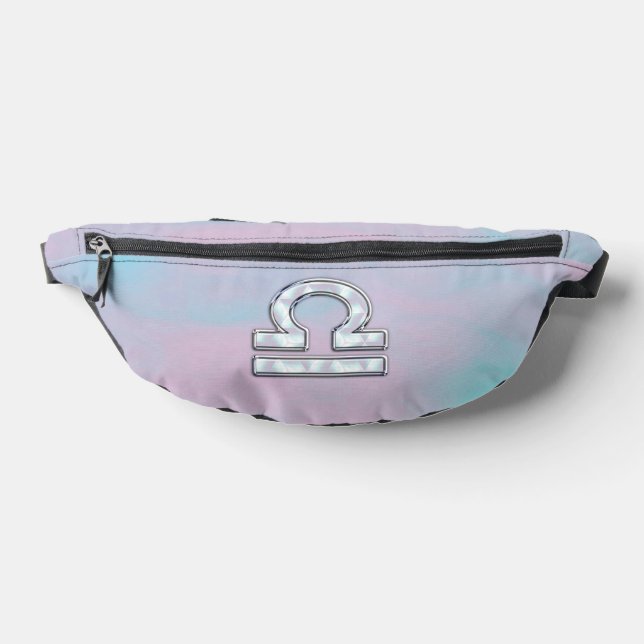 Libra Zodiac Sign Mother of Pearl Style Fanny Pack (Lay Down)