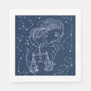 Libra zodiac sign napkins