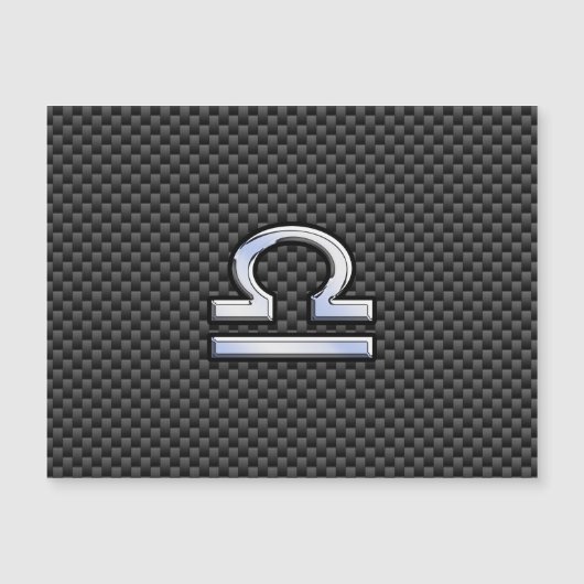 Libra Zodiac Sign on Black Carbon Fiber Print (Front)
