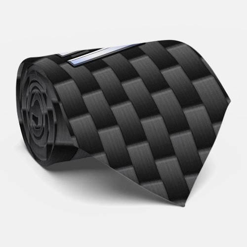 Libra Zodiac Sign on Black Carbon Fiber Print Tie