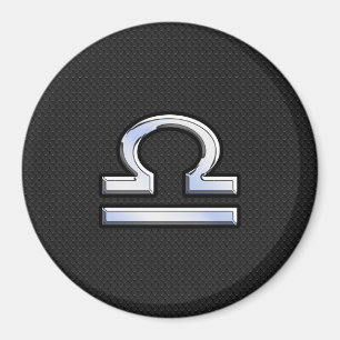 Libra Zodiac Sign on Black Snake Skin Decor Magnet