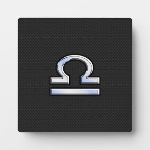 Libra Zodiac Sign on Black Snake Skin Decor Plaque