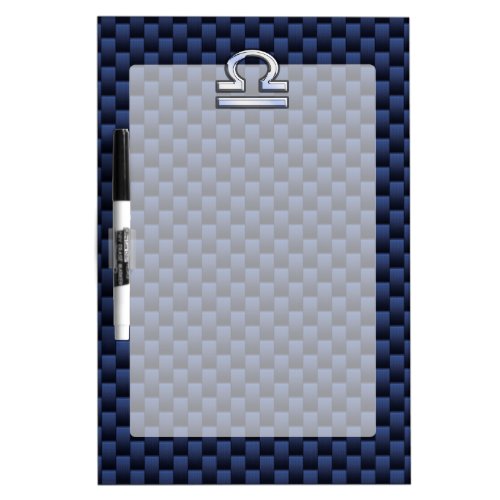 Libra Zodiac Sign on Blue Carbon Fiber Style Dry_Erase Board