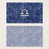 Libra Zodiac Sign on blue digital camo (Front & Back)