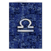 Libra Zodiac Sign on Blue Digital Camouflage (Front)