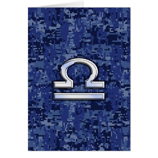 Libra Zodiac Sign on Blue Digital Camouflage (Front)