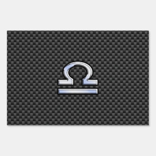 Libra Zodiac Sign on Carbon Fiber Print