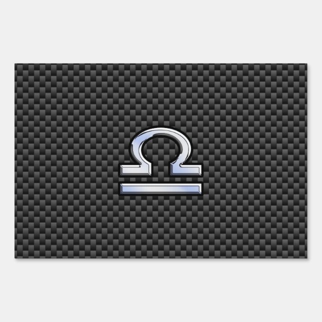 Libra Zodiac Sign on Carbon Fiber Print (Front)