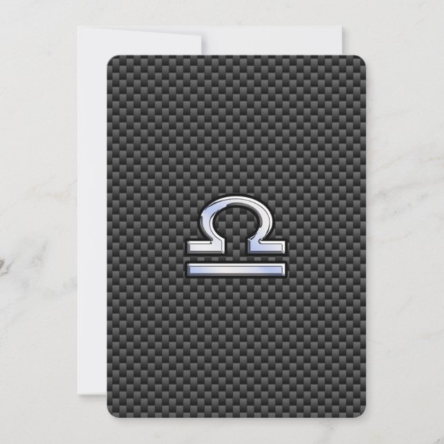 Libra Zodiac Sign on Carbon Fiber Print (Front)
