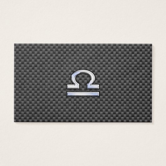 Libra Zodiac Sign on Carbon Fiber Print (Front)
